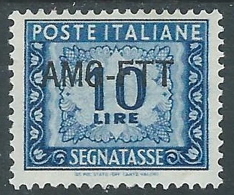 1949-54 TRIESTE A SEGNATASSE 10 LIRE MH * - W6-6 - Portomarken