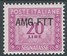 1949-54 TRIESTE A SEGNATASSE 20 LIRE MH * - W6-6 - Portomarken