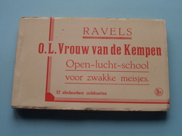 Carnet O.L.Vrouw Van De KEMPEN Open-lucht-school Voor Zwakke Meisjes. : 32 Zichtkaarten / PK / CP ( COMPLEET ) ! - Ravels