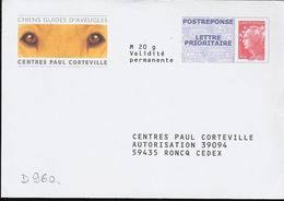 D0960 - Entier / Stationery / PSE - PAP Réponse Beaujard, Centre Paul Corteville, Chiens D'aveugles -  Agrément 13P114 - PAP: Antwort/Beaujard