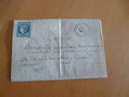 Lettre France Classique 25c Bleu Céres Cachet à Date Asprières Aveyron  17/03/1873 - 1849-1876: Période Classique