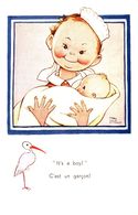 Fantaisie Enfant Bébé Humour Naissance Cigogne  ATTWELL Illustrateur Enfants C'est Un Garçon - Babies