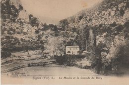 CPA -  SIGNES LE MOULIN ET LA CASCADE DU RABY - J. F. TOULON - 3 - Signes