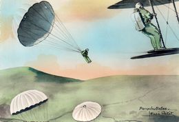 CARTE POSTALE MODERNE. SPORT. PARACHUTISTES. DESSIN DE LOUIS PETIT. Achat Immédiat - Fallschirmspringen