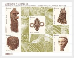 Belgium 2017 - The Masks From Tervuren - Top Pieces From The Royal Museum For Central Africa  Souvenir Sheet Mnh - Neufs