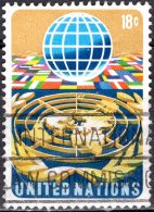 UNITED NATIONS 1974  Globe Over U.N. Emblem And Flags - 18c Multicoloured FU - Used Stamps