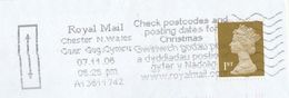 2006 Chester GB COVER SLOGAN Pmk CHECK POSTCODE AND POSTING DATES FOR CHRISTMAS, Stamps - Briefe U. Dokumente