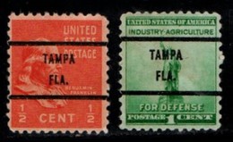 USA Precancel Vorausentwertung Preo, Locals "TAMPA" (FLA). 2 Différents - Vorausentwertungen