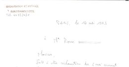 FRANCE '75 PARIS C.E.S.A. EVANGILE ORGANISATION'  1993  1 MARQUE POSTALE - 1961-....