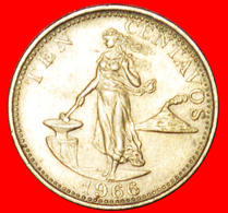 √ ANVIL* PHILIPPINES ★ 10 CENTAVOS 1966 MINT LUSTER! LOW START ★ NO RESERVE! - Philippines