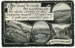 No Food To Cook, No Washing Up………..Weston-super-Mare, 1950s/60s Postcard - Weston-Super-Mare