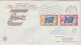 France 1962 Première Liaison Paris-Munich - First Flight Covers