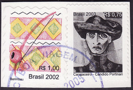 BRESIL 2002 ( YT 2820A  - Musique Berimbau ) Et  2003 -( YT  2859B - Cangaceiro ) - Used Stamps