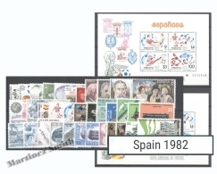 Complete Year Set Spain 1982 - 37 Values + 2 BF - Yv. 2272-2306 / Ed. 2644-2684, MNH - Full Years
