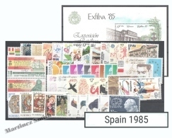 Complete Year Set Spain 1985 - 45 Values + 1 BF - Yv. 2397-2443/ Ed. 2778-2824, MNH - Full Years