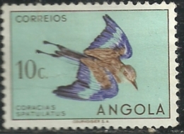 Angola 1951 Birds In Natural Colors A32 Racquet Tailed Roller MLH - Cuckoos & Turacos