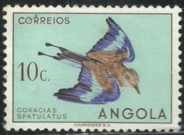 Angola 1951 Birds In Natural Colors A32 Racquet Tailed Roller Mint No Gum - Cuckoos & Turacos