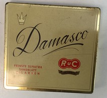 EMPTY  TOBACCO  BOX    TIN     DAMASCO   FEINSTE SUMATRA SANDBLATT - Boites à Tabac Vides