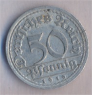 Deutsches Reich Jägernr: 301 1919 J Sehr Schön Aluminium 1919 50 Pfennig Ährengarbe (9157846 - 50 Rentenpfennig & 50 Reichspfennig