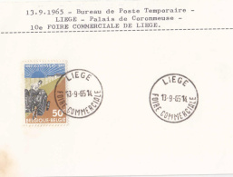 Belgique - Bureau De Poste Temporaire - Liège  Palais De Coronmeuse - 10e Foire Commerciale De Liège - Officinas De Paso