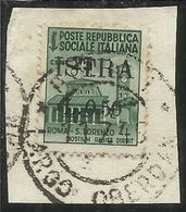 OCCUPAZIONE JUGOSLAVIA IUGOSLAVIA ISTRA ISTRIA POLA 1945 SOPRASTAMPATO D'ITALIA ITALY CENT. 50 SU 25 C USATO USED - Occup. Iugoslava: Trieste