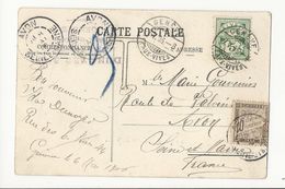 Carte Postale De Genève à Avon - 1906 - Taxée à 10 Cts - 1859-1959 Covers & Documents