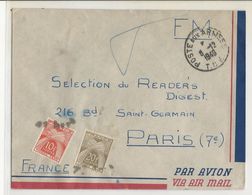 Lettre Envoyée Par Avion En FM Avec Cachet Poste Aux Armées - 1949 - Taxée à 30 Frs - 1859-1959 Covers & Documents