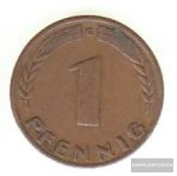 FRD (FR.Germany) Jägernr: 376 1949 D Very Fine Iron, Copper Plattiert Very Fine 1949 1 Pfennig Eichenzweig Bank German - 1 Pfennig
