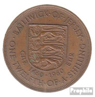 GB - Jersey KM-Nr. : 23 1960 Vorzüglich Bronze Vorzüglich 1960 1/12 Shilling Elizabeth II. - Jersey