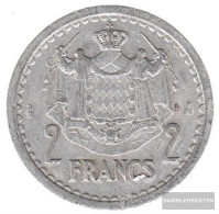 Monaco Km-number. : 121 1945 Extremely Fine Aluminum-Bronze Extremely Fine 1945 2 Francs Louis II. - 1922-1949 Louis II.