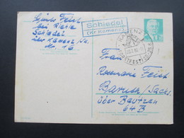 DDR 1960 Ganzsache Mit Sonderstempel Kamenz Forstfest Und Landpoststempel Schiedel (Kr. Kamenz) - Brieven En Documenten