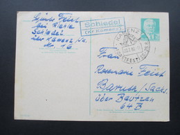 DDR 1960 Ganzsache Mit Sonderstempel Kamenz Forstfest Und Landpoststempel Schiedel (Kr. Kamenz) - Briefe U. Dokumente