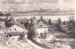 St. Aubin - Vue Générale Et Les Alpes - Saint-Aubin/Sauges