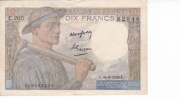 BILLETE DE FRANCIA DE 10 FRANCS DEL 30-6-1949 (BANKNOTE) MINEUR - 10 F 1941-1949 ''Mineur''