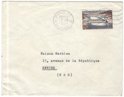 FRANCIA - France - 1956 - 12F Donzere-Montdragon - Seul - Viaggiata Da Paris Per Mantes - Lettres & Documents