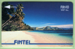 Fiji - Fintel - 1993 Second Issue - $10 Palms & Beach - FIJ-FI-4 - VFU - Fidji