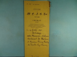 Acte Notarié 1895 Echange Entre Coulonval De Baileux Et Hardy De Vaulx /011/ - Manuscripts