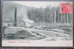 Delcampe - Singapore Tine Mine In Perak  Cpa Timbrée Straits Settlements 1907 Singapour - Singapour