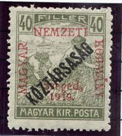 HUNGARY (SZEGED) 1919 Harvesters 40 F. Overprinted Köztarsasag MNH / **.  Michel 34 - Szeged