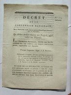 DECRET CONVENTION NATIONALE 1793 - LOIS DES EMIGRES DEPORTES CHOUAN VENDEE - CLERMONT FERRAND IMPRIMERIE LIMET - Wetten & Decreten