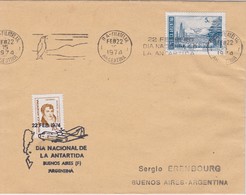 ARGE TINE 1974 LETTRE DE BUENOS AIRES  OBLITERATION THEME MANCHOT - Storia Postale