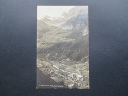 Schweiz 1925 AK / Echtfoto Linthal Mit Klausenstraße. Bahnpost Stempel. Verlag Schönwetter Elmer Glarus - Elm