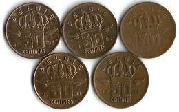 Lot De 5 Pièce De Monnaie 50 Centimes NDL - 50 Cents