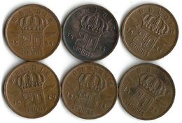 Lot De 6 Pièces De Monnaie 20 Centimes 1954 Et 1960 NDL - 20 Centimes