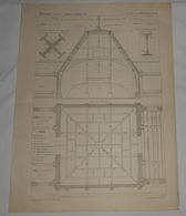 Plan Du Dôme En Fer Du Pavillon Central De La Manufacture De Sèvres. 1864 - Travaux Publics