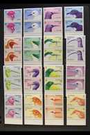 BIRDS ON STAMPS Tuvalu 1988 Birds Set Complete (SG 502/17) Both As An IMPERFORATE PROOF SET And Also A PERFORATED SET WI - Zonder Classificatie