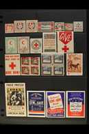 RED CROSS 1910's-1970's Interesting World (mainly USA) Collection Of Various All Different LABELS, Fine Mint (many Never - Unclassified