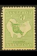 1913 ½d Green Kangaroo With WMK INVERTED, SG 1bw, Fine Mint For More Images, Please Visit Http://www.sandafayre.com/item - Andere & Zonder Classificatie