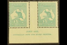 1915-27 1s Blue-green Roo, Die IIB (SG 40b), Ash Imprint Pair With "N" Over "A", BW 33zd, Fine Mint. For More Images, Pl - Sonstige & Ohne Zuordnung