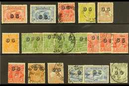 OFFICIALS 1932-33 USED "O S" OPT'D SELECTION Presented On A Stock Card That Includes 1931 Kingsford Set (SG O123/24), Cr - Altri & Non Classificati